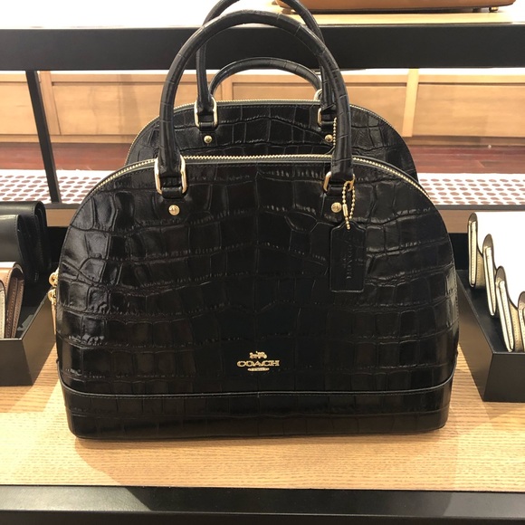 coach crocodile bag black